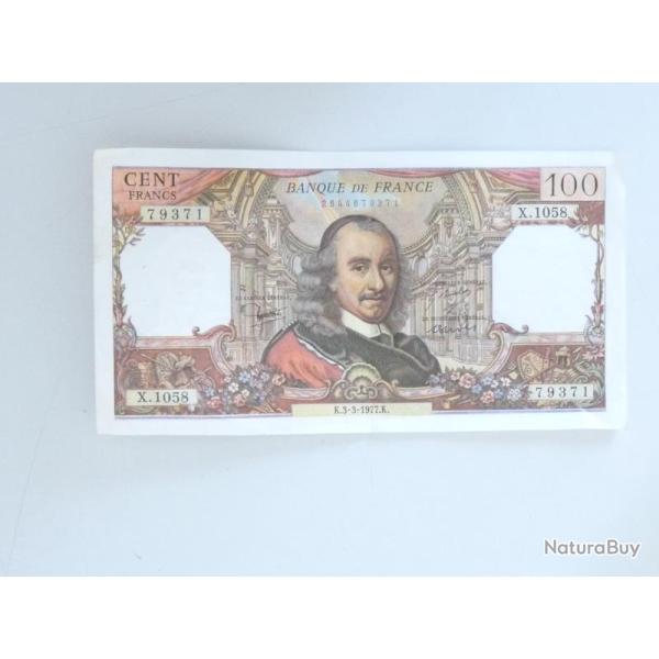 Billet 100 Francs CORNEILLE 3-3-1977.K SUP