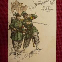 CPA Militaria Suisse Fête Champêtre Officiers Confédération 1901