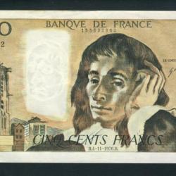 Billet 500 Francs PASCAL 3-2-1977.F. Q72 43189