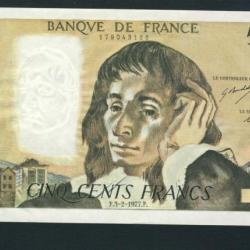 Billet 500 Francs PASCAL 3-2-1977.F. Q72 43186
