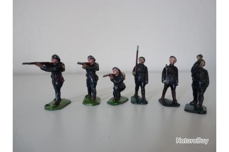 Lot De 6 Soldats En Plomb – Chasseurs Alpins – Jouets Militaria (réf. 18500)