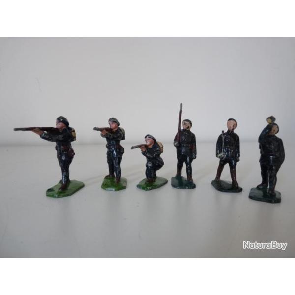 S�rie de 6 soldats en plomb chasseur alpin jouets militaria