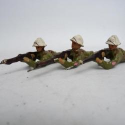 Soldat couché Militaire Artillerie (x3) Jouet Militaria