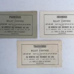 Billets entr&eacute;e Feu d'artifice 1858 Tunnel de Mauremont Ecl&eacute;pens Suisse