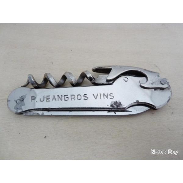 Tire-bouchon Publicit Vins JEANGROS Couteau