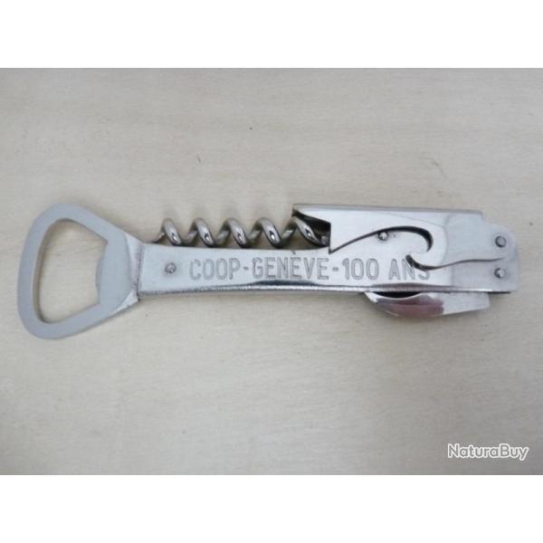 Tire-bouchon Publicit 100 ans COOP Genve Suisse Couteau