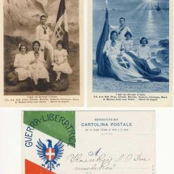 3 CPA illustr&eacute;e (Italien) Guerre 1914-18 Italia Soldat Femme Sovrani