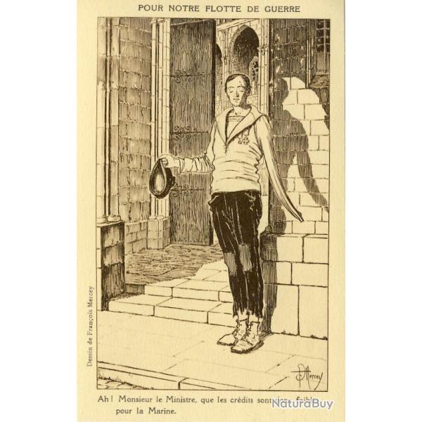 CPA illustr�e Fran�ois MERCEY Guerre Mort vivant Patrie Satire RARE