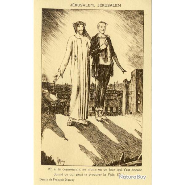 CPA illustr�e Fran�ois MERCEY Guerre Mort vivant Patrie Satire RARE