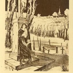 CPA illustr&eacute;e Fran&ccedil;ois MERCEY Guerre Mort vivant Patrie Satire RARE