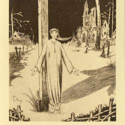 CPA illustr&eacute;e Fran&ccedil;ois MERCEY Guerre Mort vivant Patrie Satire RARE