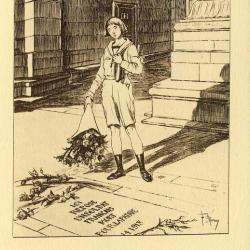 CPA illustr&eacute;e Fran&ccedil;ois MERCEY Guerre Mort vivant Patrie Satire RARE