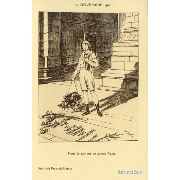 CPA illustr�e Fran�ois MERCEY Guerre Mort vivant Patrie Satire RARE