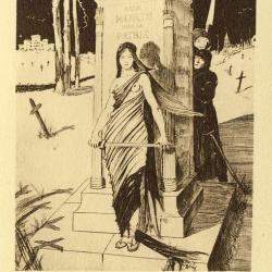 CPA illustr&eacute;e Fran&ccedil;ois MERCEY Guerre Mort vivant Patrie Satire RARE