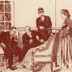 CPA illustr&eacute;e Militaria La consultation M&eacute;decin Neutralit&eacute; Suisse