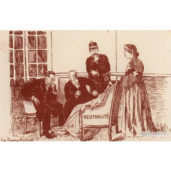 CPA illustr�e Militaria La consultation M�decin Neutralit� Suisse