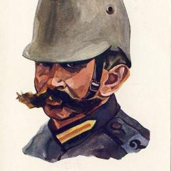 CPA illustr&eacute;e Emil NAFER Serie Schweizer milit&auml;rtypen Suisses Guerre N&deg;229