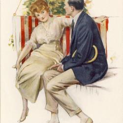 CPA illustr&eacute;e Couple amoureux guerre The Spoils of war