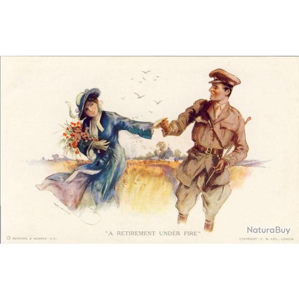 CPA Militaria illustrateur Reinthal & Newman A Retirement under fire