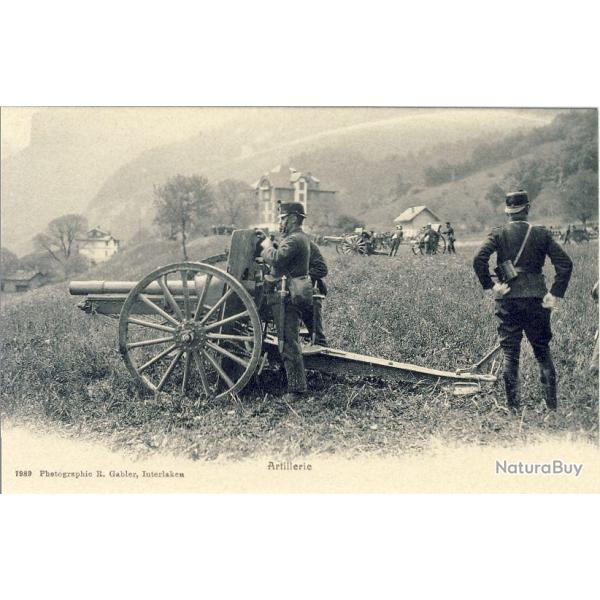 CPA Militaria Soldats R�giment Suisse Artillerie
