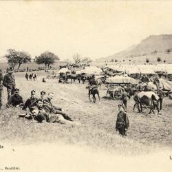 CPA Militaria Soldats R&eacute;giment Suisse Un campement Ein Lagerplatz anim&eacute;