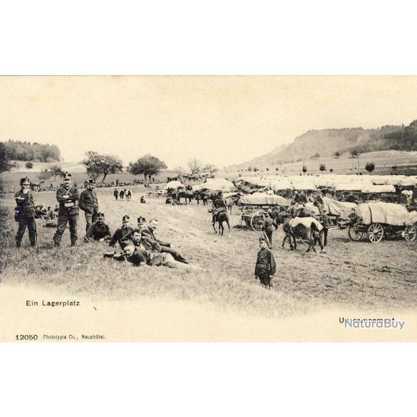 CPA Militaria Soldats R�giment Suisse Un campement Ein Lagerplatz anim�