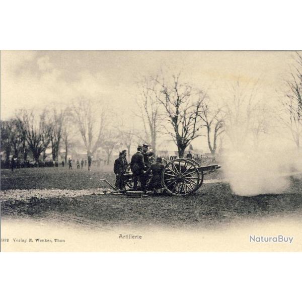 CPA Militaria Soldats R�giment Suisse Artillerie