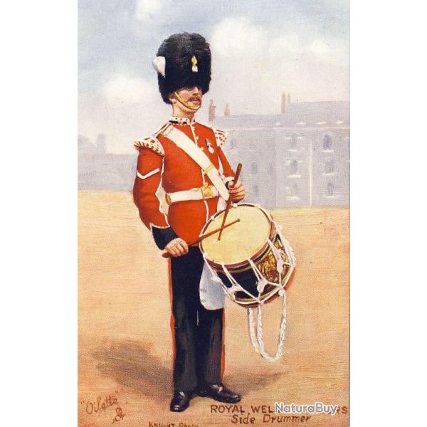 CPA MILITARIA illustrateur Oilette Royal Welsh Fusiliers Side Drummer