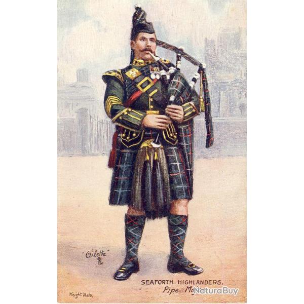 CPA MILITARIA Uniformes Oilette Tuck's Seaforth Highlanders Pipe Major