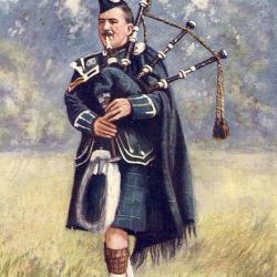 CPA Militaria illustrateur Oilette A Highland Piper
