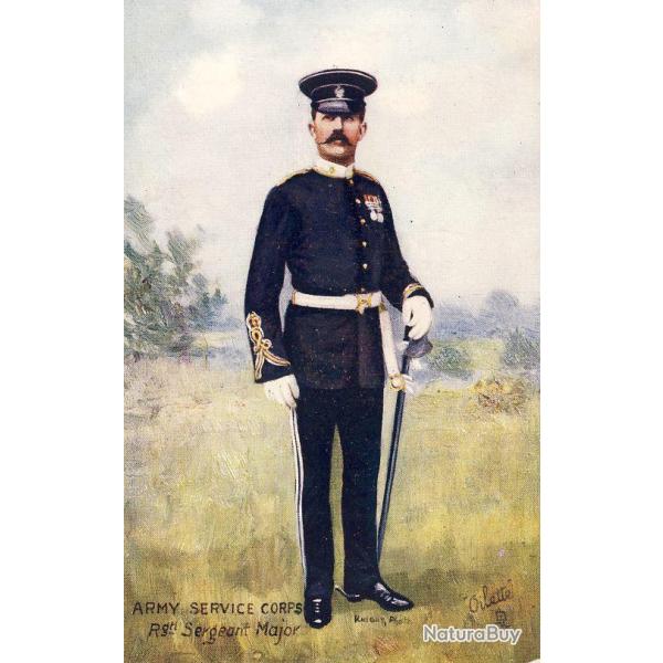 CPA MILITARIA Uniformes Oilette Tuck's Army Service Corps Rgtl Sergeant Major