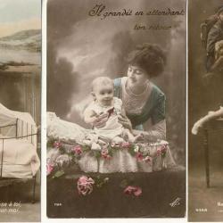 3 CPA militaria Patriotique Pens&eacute; au soldat