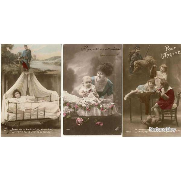 3 CPA militaria Patriotique Pens� au soldat