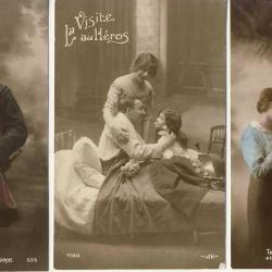 3 CPA militaria Patriotique Soldat Alsace