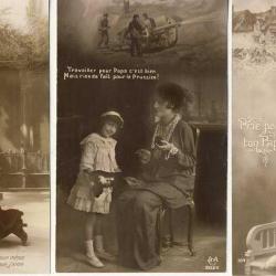 3 CPA militaria Patriotique Soldat Pri&egrave;re