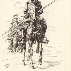 CPA illustr&eacute;e Ungelo JANK Guerre 1914-18 Soldat Lancier Cavalier Allemand