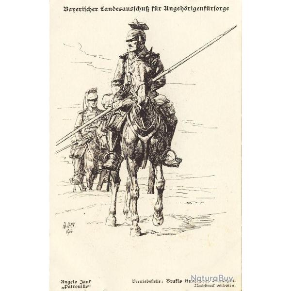 CPA illustr�e Ungelo JANK Guerre 1914-18 Soldat Lancier Cavalier Allemand