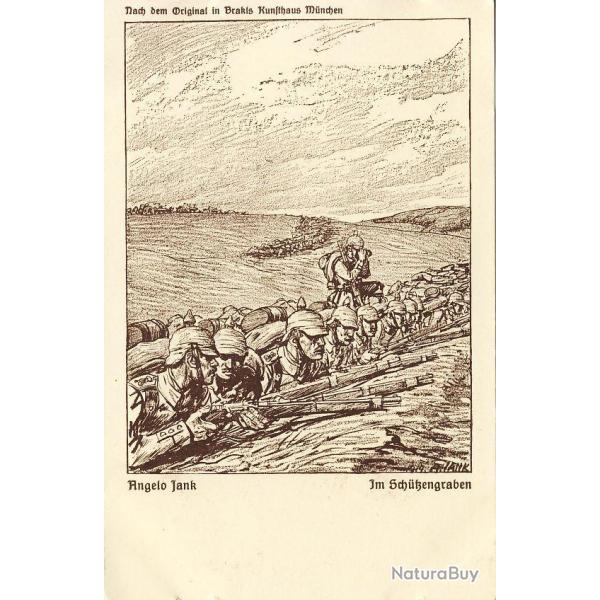 CPA illustr�e Ungelo JANK Guerre Soldat Arm� Allemand In Sch�bengraben Au front