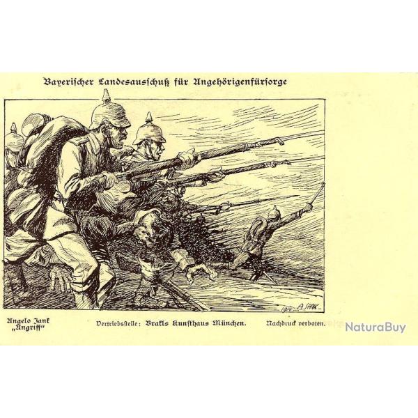 CPA illustr�e Ungelo JANK Guerre 1914-18 Soldat Arm� Allemand Ungriff