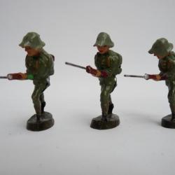 Soldat ELASTOLIN LINEOL ? Militaire Artillerie Jouet Militaria (x3)