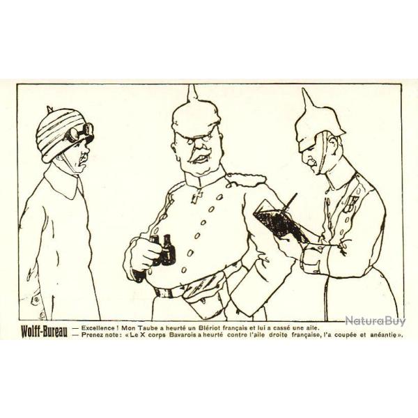 CPA Illustr�e Militaria Wolff Bureau Satire propagande politique