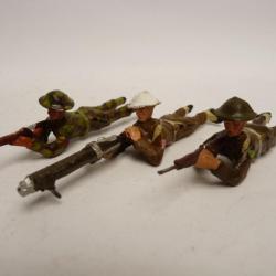 Soldat couch&eacute; DURSO Fusil Mitrailleuse Militaire Jouet Militaria (x3)