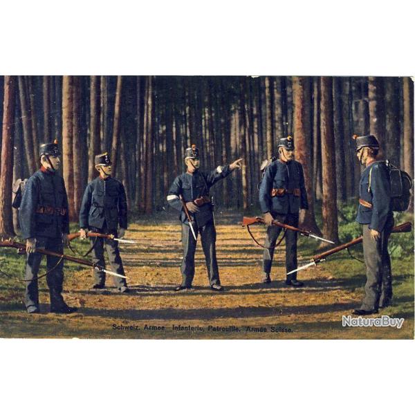 CPA Militaria Arm�e Suisse Guerre Infanterie Patrouille