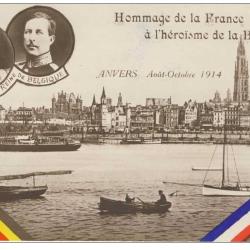 Lot de 4 CPA Famille royale Belgique Albert 1er roi des belges Guerre