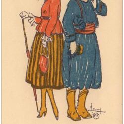 CPA illustr&eacute;e LEROY Maurice S&eacute;rie Marraines et poilus Guerre Soldat Femme