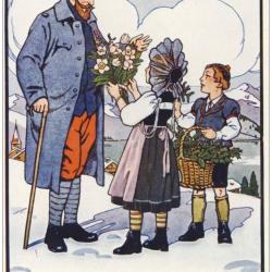 CPA illustr&eacute;e Edel Guerre 1914-18 Bonne ann&eacute;e Suisse