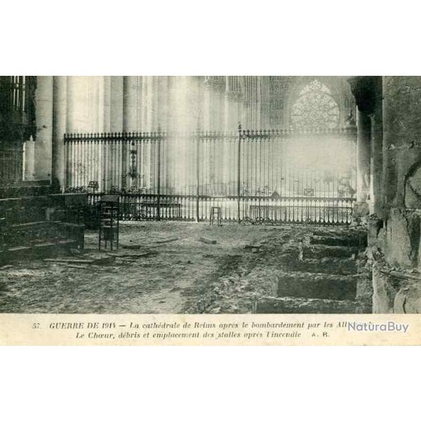 CPA 51 MARNE REIMS Guerre 1914 bombardement de la cath�drale Allemands