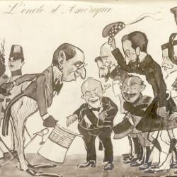 CPA illustr&eacute;e L'oncle d'Am&eacute;rique Suisse Satire militaire Humour