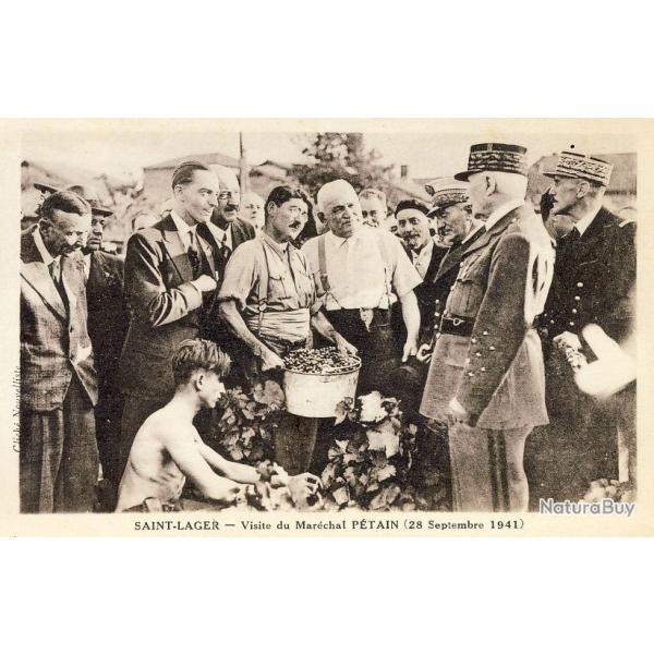 CPA 69 RHONE SAINT LAGER Visite du Mar�chal P�tain