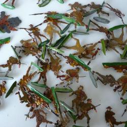 Plats d'&eacute;tain soldats guerre 14-18 poilus jouets